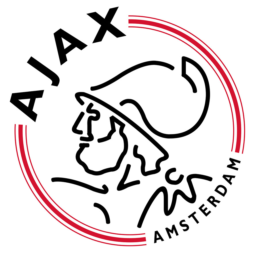Logo Ajax - hình ảnh chiến binh Ajax cách điệu, tượng trưng cho tinh thần chiến đấu và truyền thống.