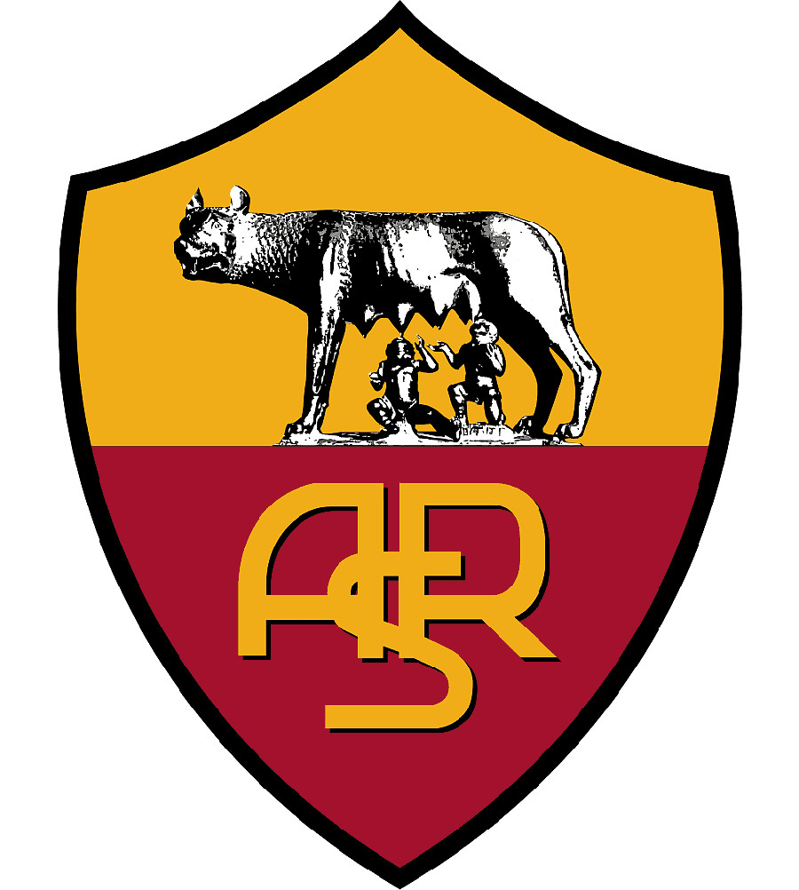 Logo AS Roma - hình ảnh chó sói cái và hai anh em Romulus và Remus, gắn liền với truyền thuyết La Mã.