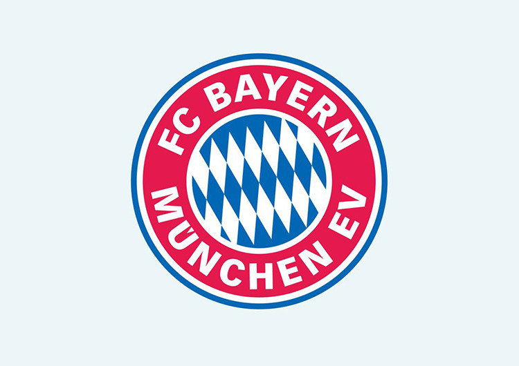 Logo FC Bayern Munich với màu đỏ, xanh, trắng và hình ảnh cờ Bavaria, đại diện cho niềm tự hào khu vực và đẳng cấp quốc tế.
