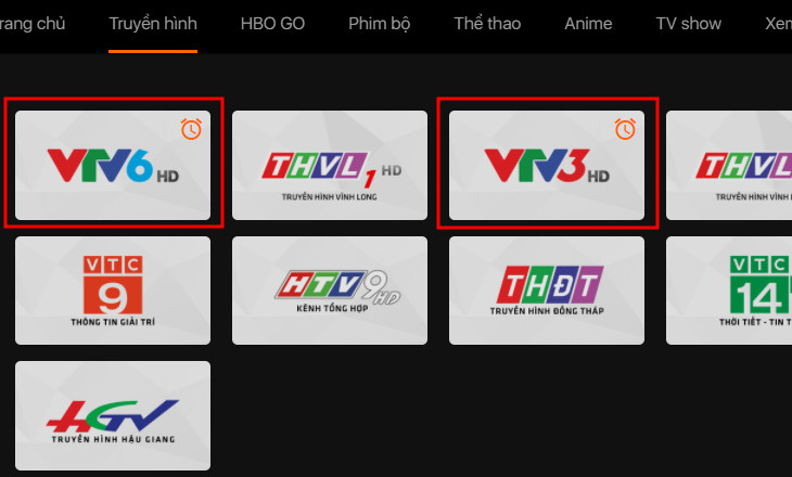 Lựa chọn kênh VTV3 hoặc VTV6 để xem bóng đá trực tiếp trên FPT Play