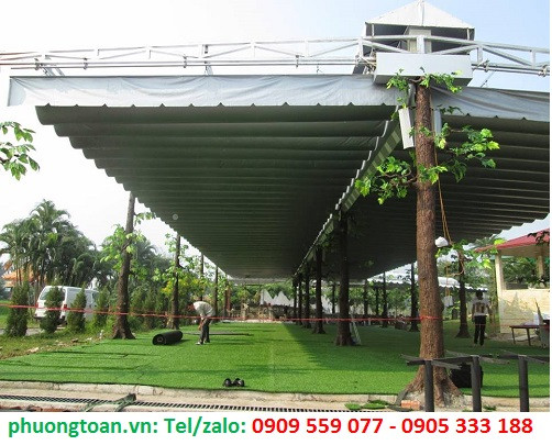 Mái xếp lượn sóng cho sân bóng đá mini