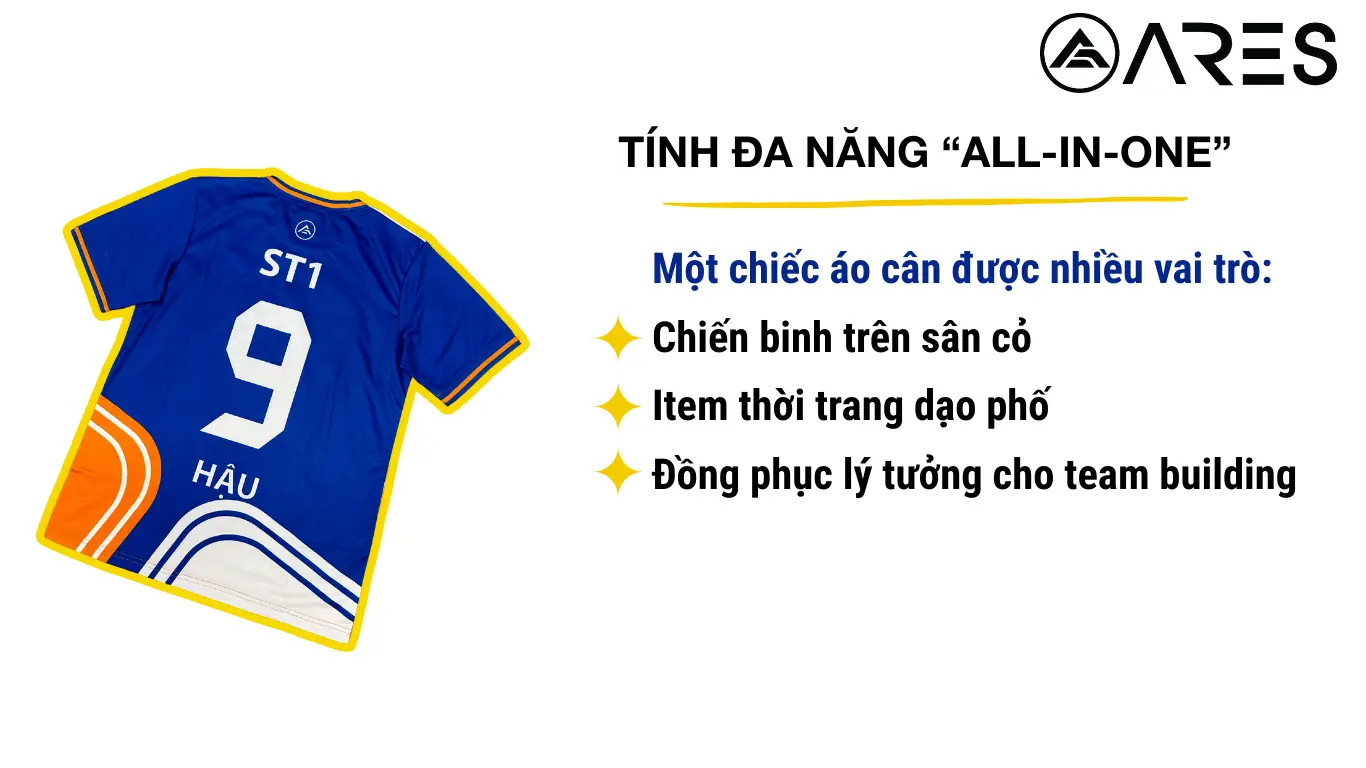 Mẫu áo bóng đá không logo đa năng, phù hợp nhiều hoạt động