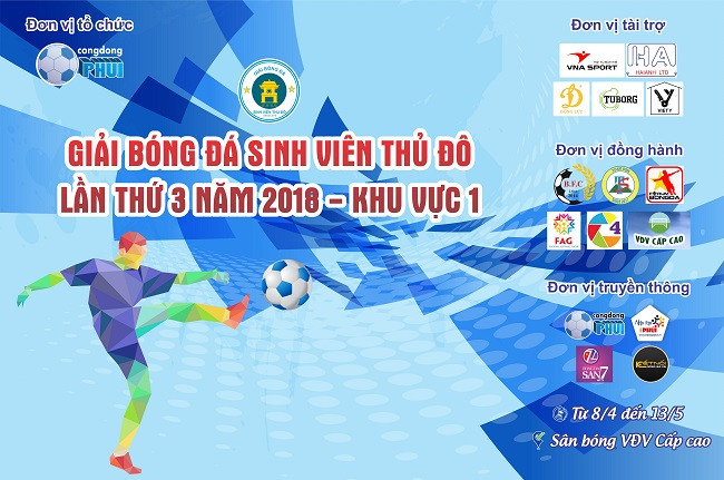 Mẫu background giải bóng đá sinh viên thể hiện sự năng động