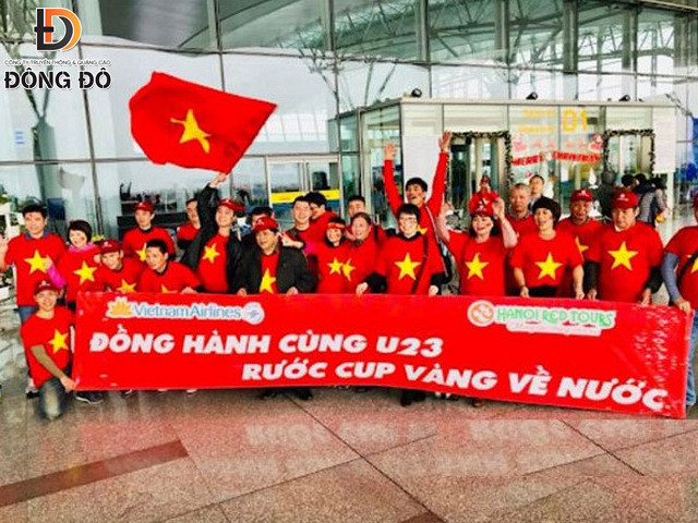 Mẫu băng rôn cổ vũ đá bóng cho U23 của Vietnam Airline