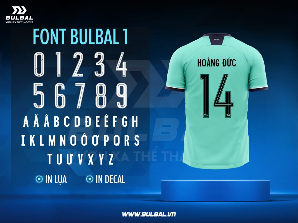 Mẫu font số in độc quyền Bulbal