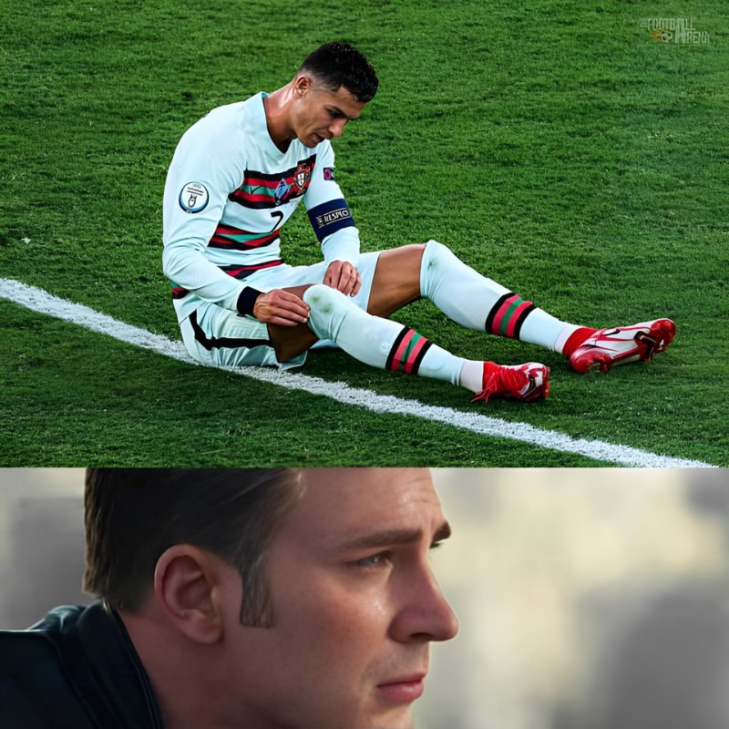 Meme bóng đá biểu cảm hài hước của Ronaldo