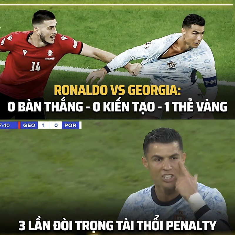 Meme bóng đá Cristiano Ronaldo thất vọng vì bỏ lỡ cơ hội