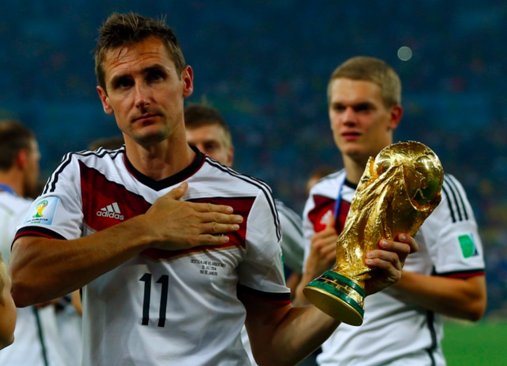 Miroslav Klose, cầu thủ ghi nhiều bàn thắng nhất lịch sử World Cup, cũng là người có số trận đấu kỷ lục