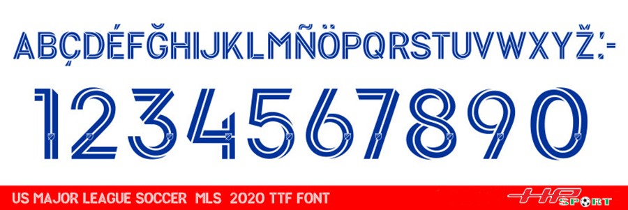 Download font chữ áo bóng đá Major League Soccer 2020