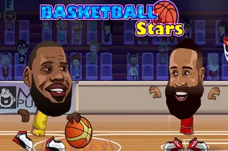 Một cú nhảy ném bóng trong game College Basketball trên Y8, với đồ họa chân thực mô phỏng không khí thi đấu