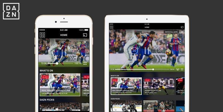 Người dùng đang trải nghiệm xem bóng đá trực tiếp trên iPhone với ứng dụng DAZN
