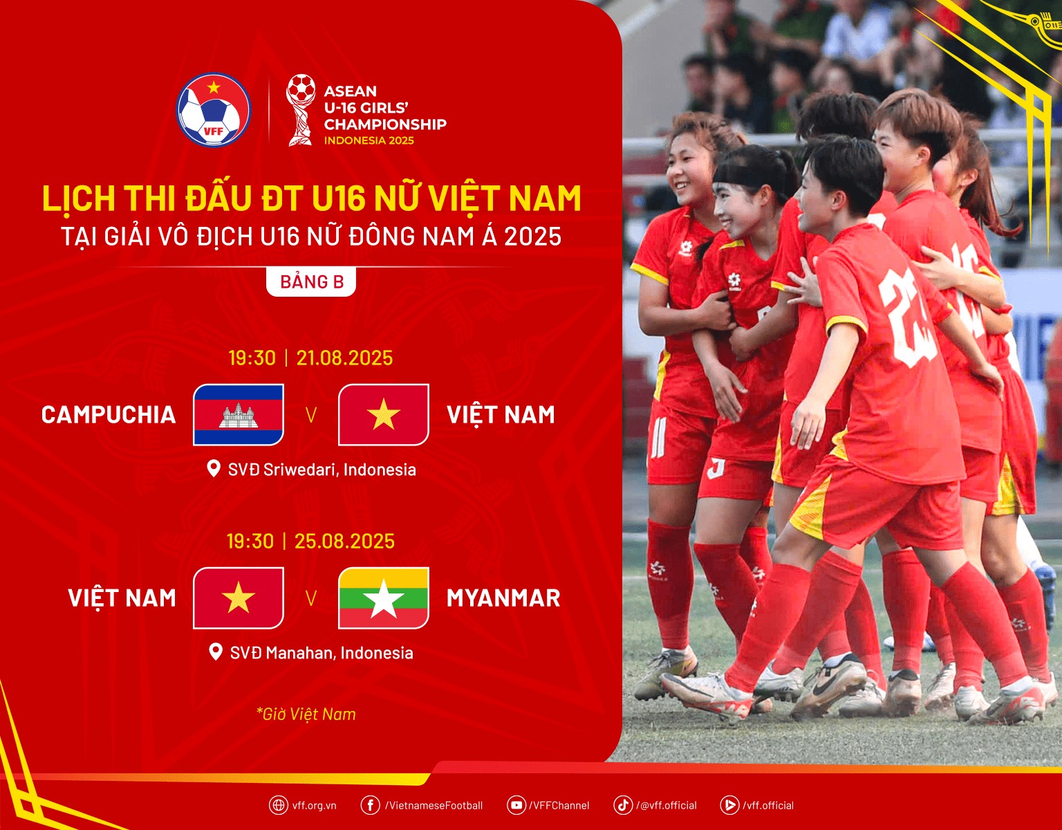 Đội tuyển U16 nữ Việt Nam tập luyện chuẩn bị cho giải đấu.