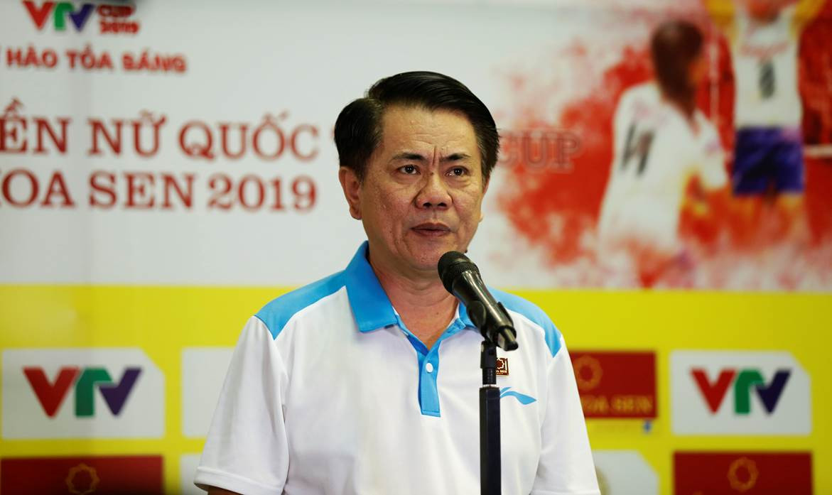 Ông Vũ Văn Thanh, Phó Tổng Giám đốc Tập đoàn Hoa Sen, phát biểu khai mạc VTV Cup 2019