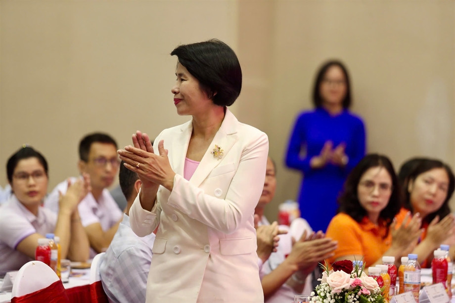 Phó Cục trưởng Cục TDTT Lê Thị Hoàng Yến dự họp báo giải bóng chuyền VTV Cup 2024