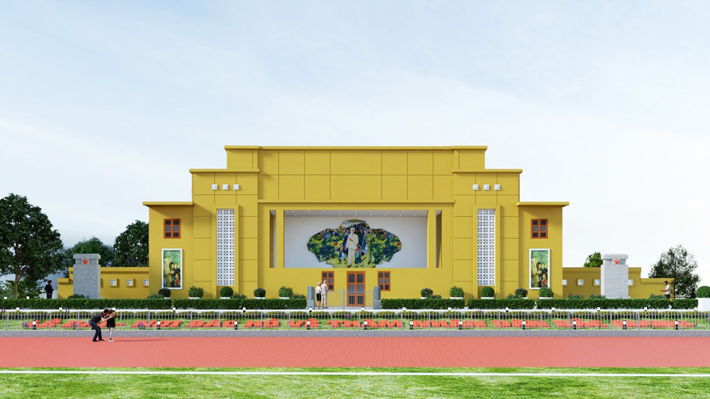 Phối cảnh tổng thể dự án tu bổ, tôn tạo khán đài B sân vận động Bắc Giang, minh chứng cho tầm quan trọng của cơ sở vật chất thể thao mang giá trị lịch sử.