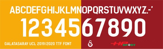 Download font chữ áo bóng đá Galatasaray 2020