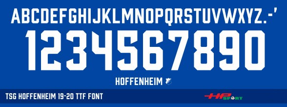 Download font chữ áo bóng đá TSG Hoffenheim 2019-2020