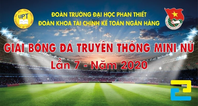 Phông nền giải bóng đá nữ mini truyền thống của trường đại học, với hình ảnh năng động và thông điệp ý nghĩa