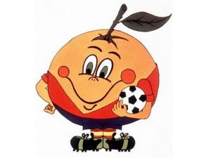 Quả cam Naranjito, linh vật World Cup 1982 tại Tây Ban Nha, tươi sáng và vui nhộn.