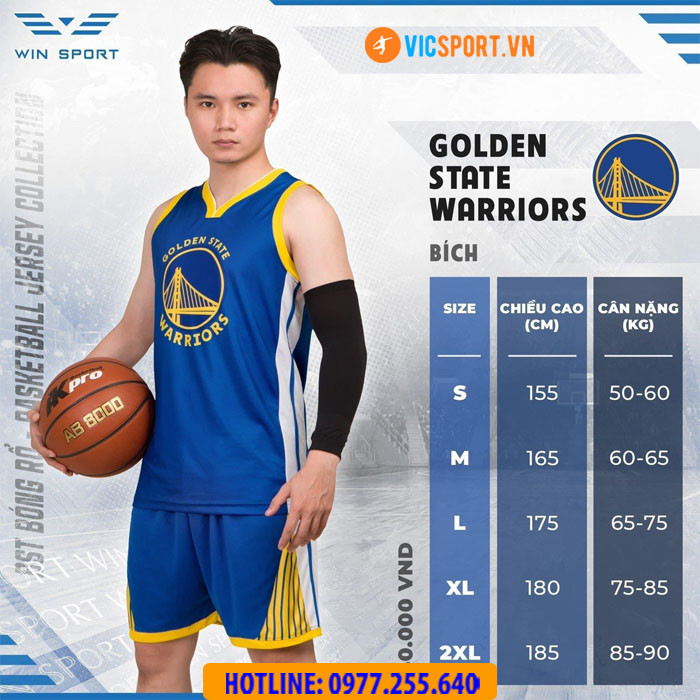 Quần áo bóng rổ Golden State Warriors màu xanh bích mạnh mẽ