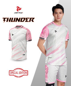 Quần áo đá bóng nữ Just Play Thunder phiên bản đặc biệt màu trắng hồng