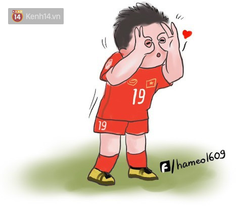 Quang Hải tươi tắn và đáng yêu trong ảnh chibi cầu thủ bóng đá Việt Nam