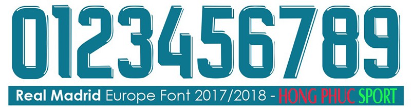 Download font chữ áo bóng đá Real Madrid 2017-2018