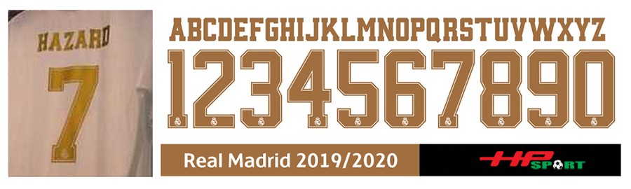 Download font chữ áo bóng đá Real Madrid 2019-2020