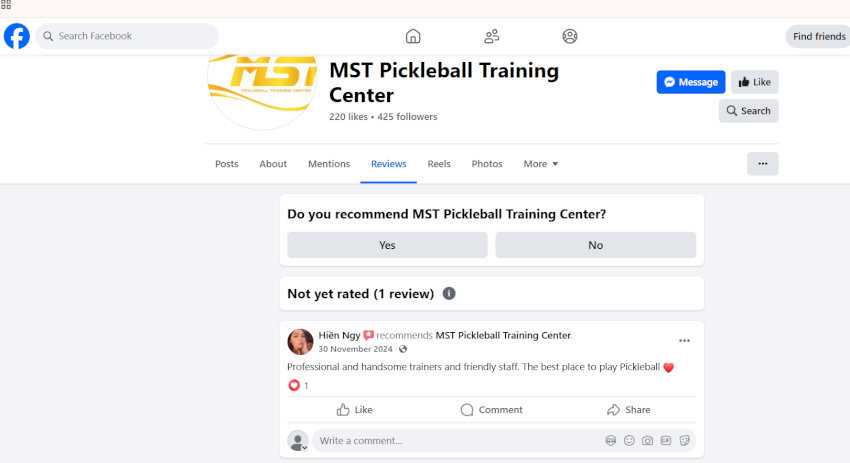 Tổng hợp đánh giá và nhận xét chân thực từ cộng đồng về MST Pickleball Training Center, phản ánh chất lượng dịch vụ