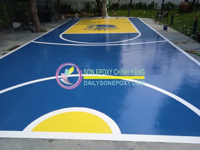 Sân bóng rổ ngoài trời hoàn thiện do dailysonepoxy.com thi công tại Quận 5
