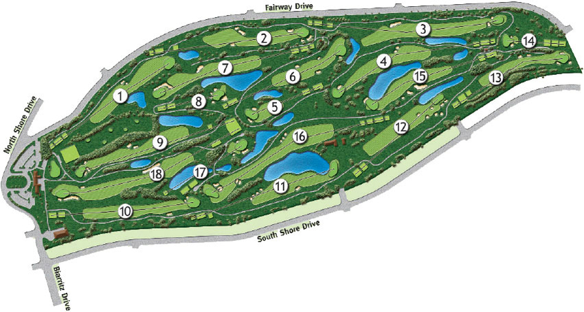 Sân golf tiêu chuẩn thường có 18 lỗ