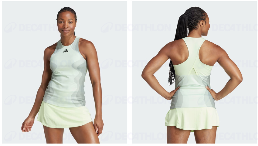 Set áo váy pickleball chân váy ngắn xanh bơ Adidas, đồ pickleball nữ chính hãng