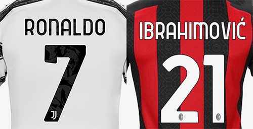 Phông chữ và số áo Serie A 2020-2021
