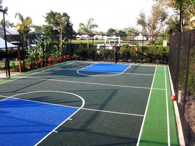 Sơ đồ chi tiết các đường biên và khu vực giới hạn trên sân bóng rổ chuyên nghiệp