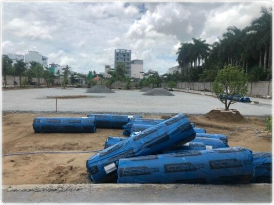 Tập kết vật liệu tại công trình