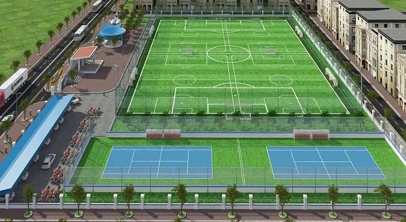 Thiết kế cụm 4 sân cỏ nhân tạo