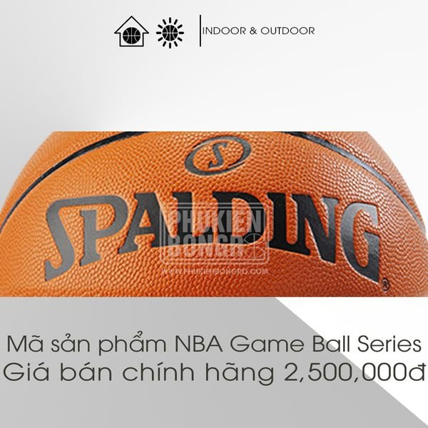 Thiết kế logo Spalding và NBA sắc nét trên quả banh bóng rổ chuyên nghiệp size 7