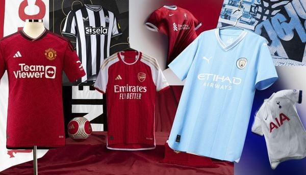 Tổng quan về tài trợ áo đấu Premier League với logo thương hiệu trên các mẫu áo