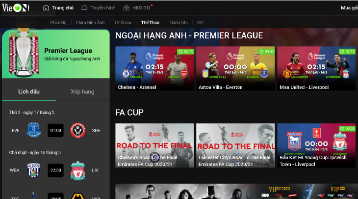 VieON - Ứng dụng giải trí đa nền tảng cho Smart TV
