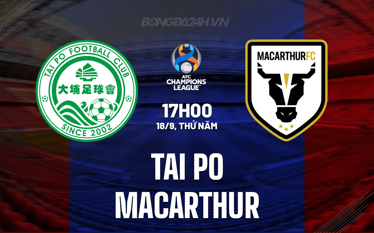 Trận đấu câu lạc bộ bóng đá Macarthur với Tai Po tại AFC Champions League Two