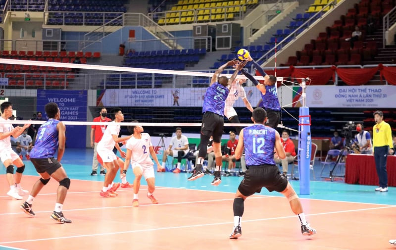 Trận đấu kịch tính giữa đội tuyển bóng chuyền nam Thái Lan và Philippines tại SEA Games 31, một phần của lịch thi đấu bóng chuyền SEA Games hôm nay.