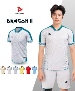 Trang phục đá bóng nữ Just Play Dragon II màu trắng xám