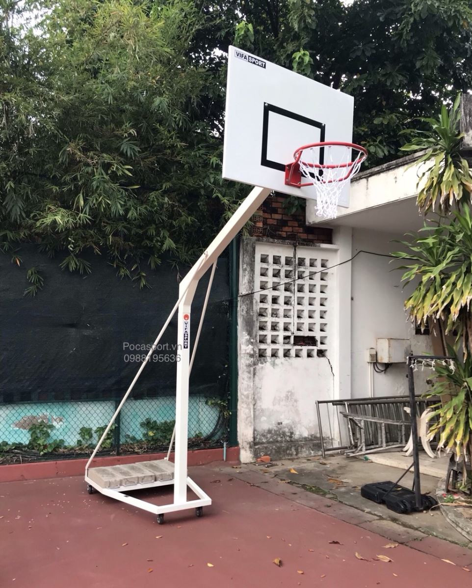 Trụ bóng rổ trường học cơ quan đối trọng bê tông