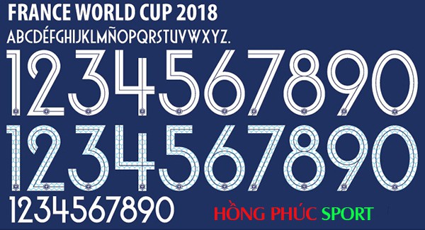 Download font chữ áo bóng đá Pháp World Cup 2018