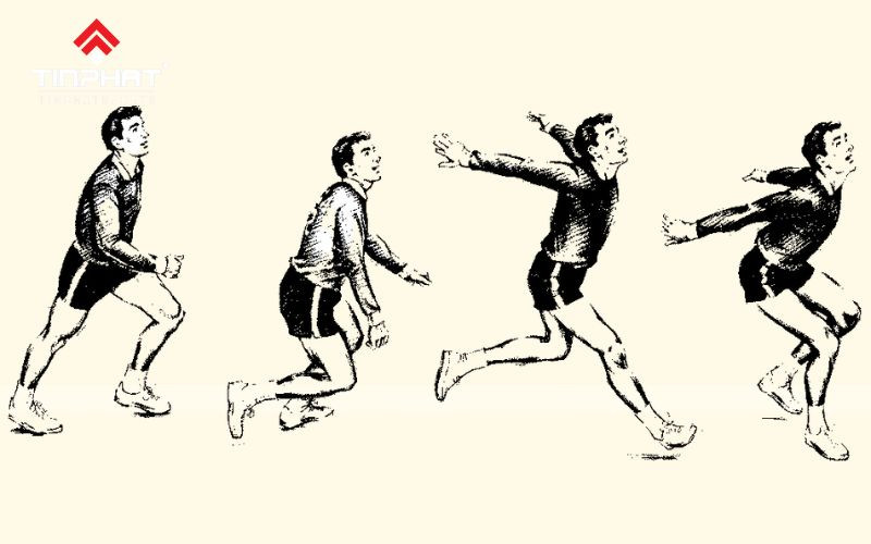 Tư thế lấy đà và giậm nhảy tối ưu cho cách đập bóng chuyền hơi