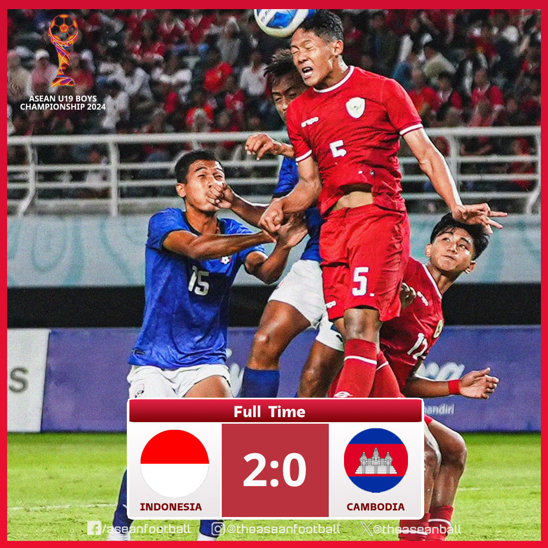 U19 Indonesia ăn mừng bàn thắng vào lưới U19 Campuchia tại giải Đông Nam Á 2024
