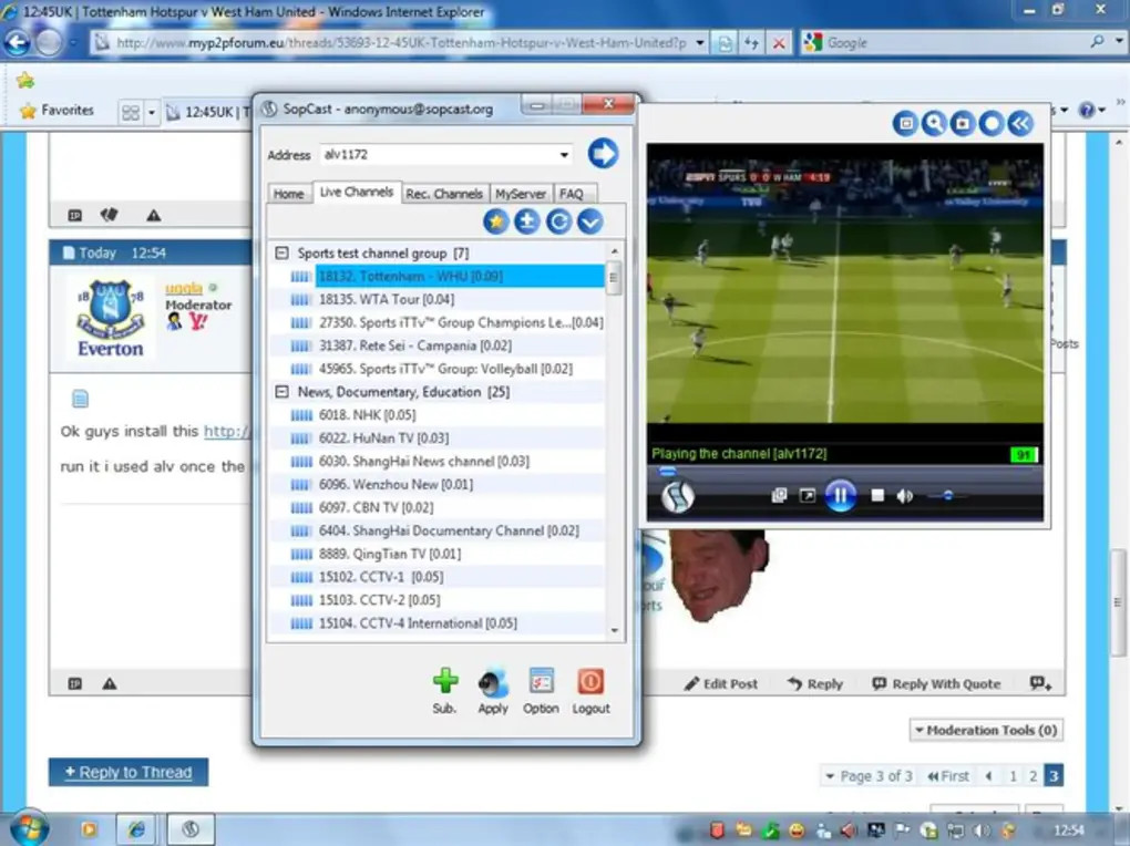 Ung dung Sopcast pho bien de xem bong da truc tiep mien phi