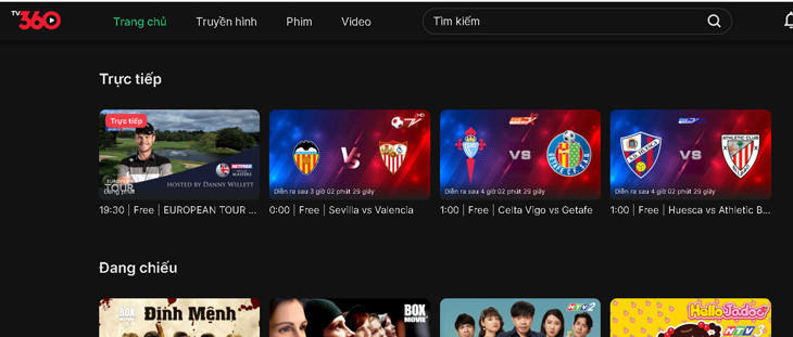 Ứng dụng TV360 trên tivi Sony cho phép xem truyền hình và bóng đá trực tiếp miễn phí