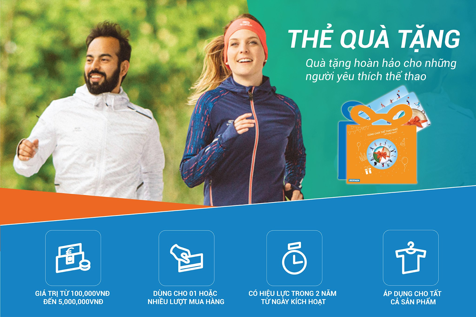 Voucher mua sắm đồ thể thao Decathlon cho người yêu nữ năng động