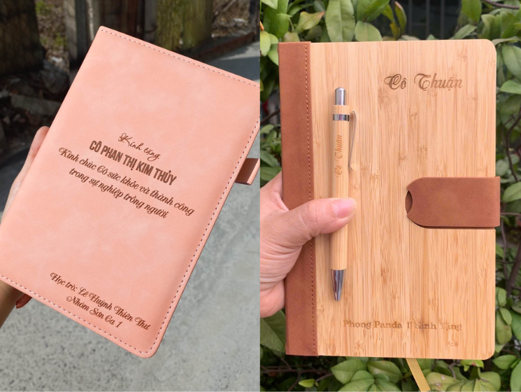 Sổ tay khắc tên cô giáo là món quà 20/10 cho cô giáo vừa thiết thực vừa ý nghĩa, độc đáo